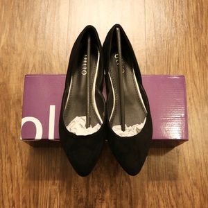 ollio faux suede slip on comfort light pointed ballet flats